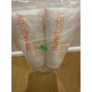 Thinkbaby SPF 50+ Baby Mineral Sunscreen, Natural Sunblock for Babies -Pack of 2